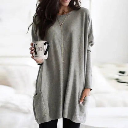 Women's Oversized Tunic Top with Front Pockets