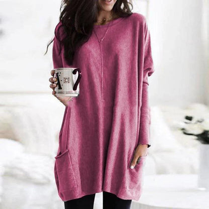 Women's Oversized Tunic Top with Front Pockets