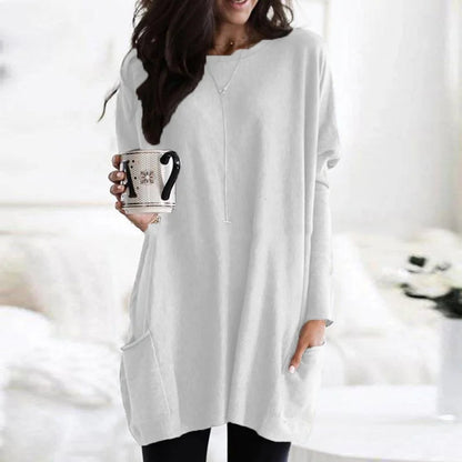 Women's Oversized Tunic Top with Front Pockets